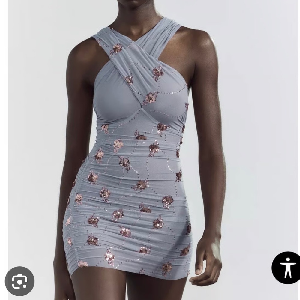 Zara NWT sequin mini dress 4813/337